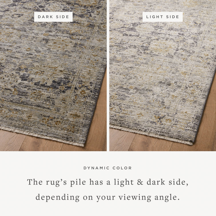 Jean Stoffer Charcoal and Gold Synthetic Area Rug