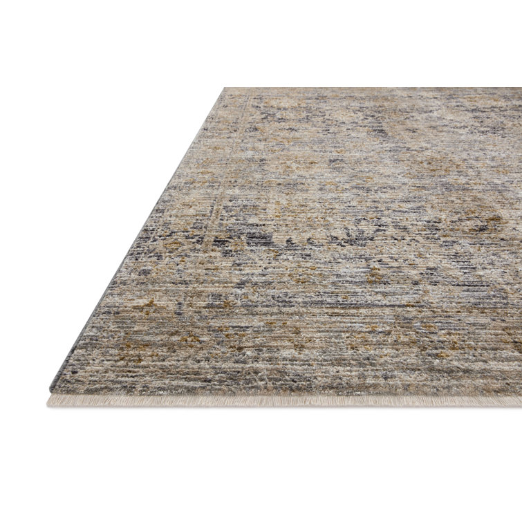 Jean Stoffer Charcoal and Gold Synthetic Area Rug