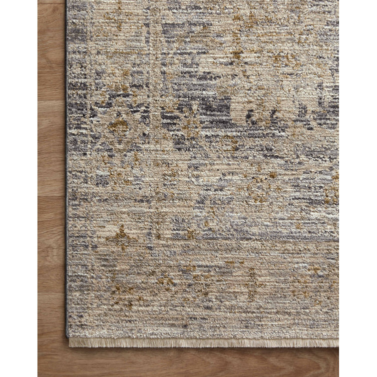 Jean Stoffer Charcoal and Gold Synthetic Area Rug