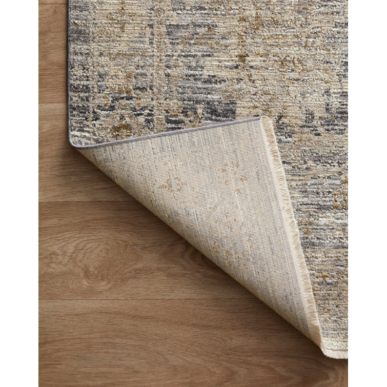 Jean Stoffer Charcoal and Gold Synthetic Area Rug