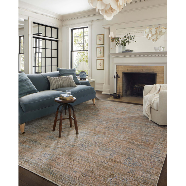 Katherine Copper and Steel Rectangular Synthetic Area Rug