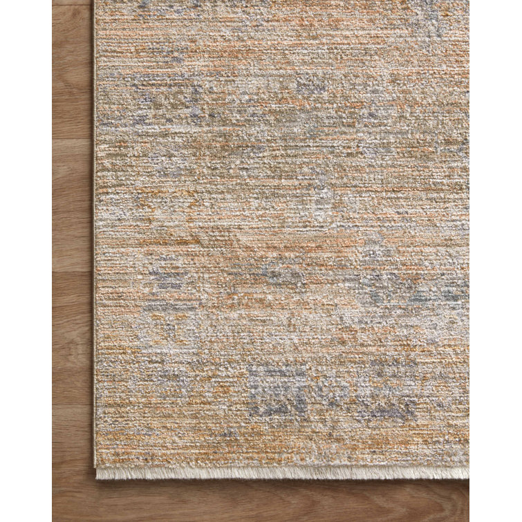 Copper and Steel Polyester Runner Rug, 2'-7" x 12'