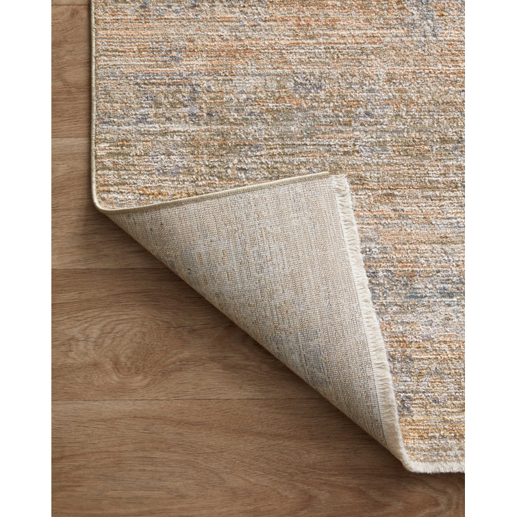 Copper and Steel Polyester Runner Rug, 2'-7" x 12'