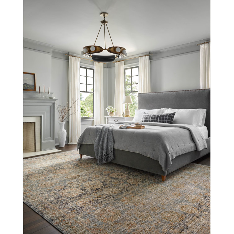 Ocean and Coral Rectangular Synthetic Area Rug 2'-3" x 3'-10"