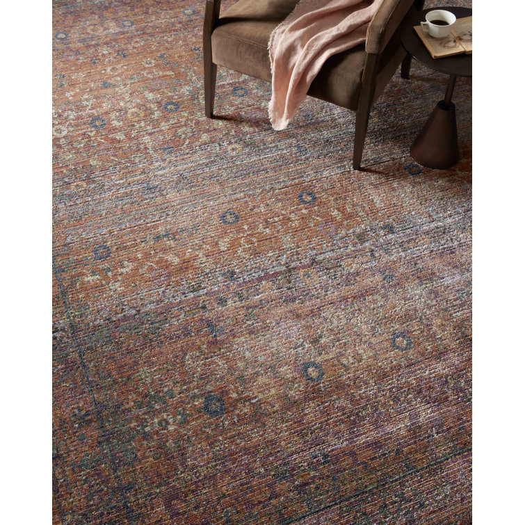 Modern Blue Rectangular Low Pile Area Rug 48"L x 31"W