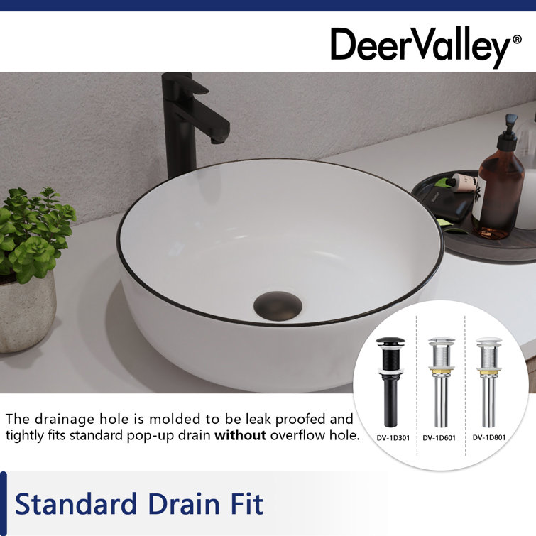 Symmetry 16'' White Ceramic Circular Vessel Bathroom Sink