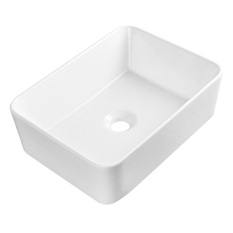 Liberty 12" White Ceramic Rectangular Vessel Bathroom Sink