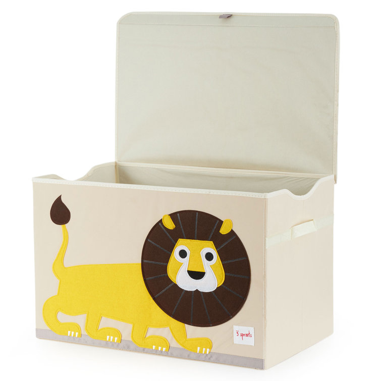 Tan and Yellow Lion Collapsible Toy Chest Storage Bin