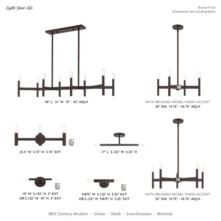 Bronze 4-Light Candle Style Metal Chandelier