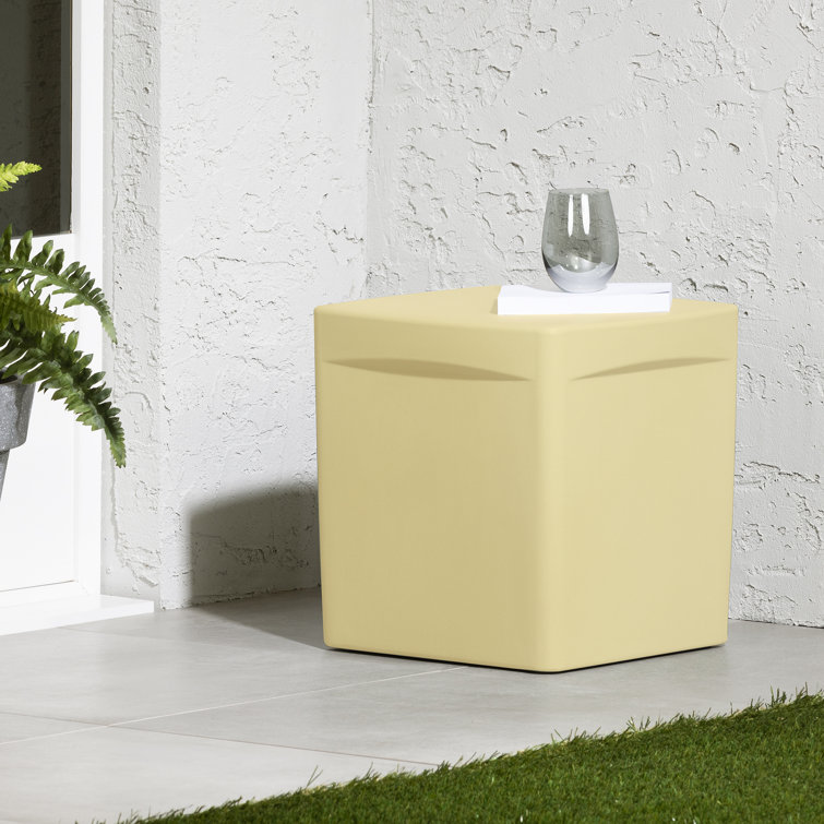 Dalya 16'' Yellow Plastic Outdoor Side Table