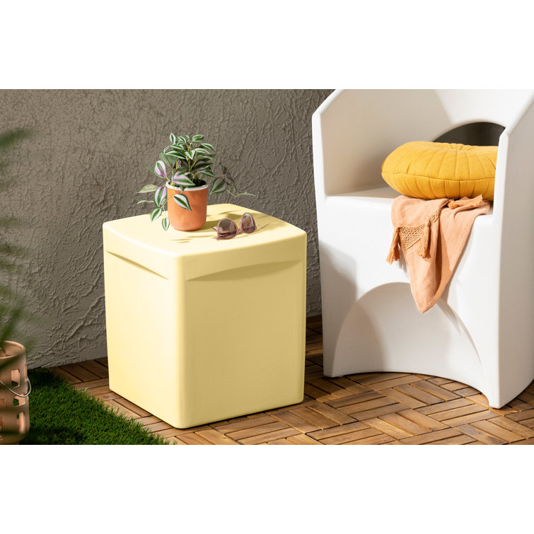 Dalya 16'' Yellow Plastic Outdoor Side Table