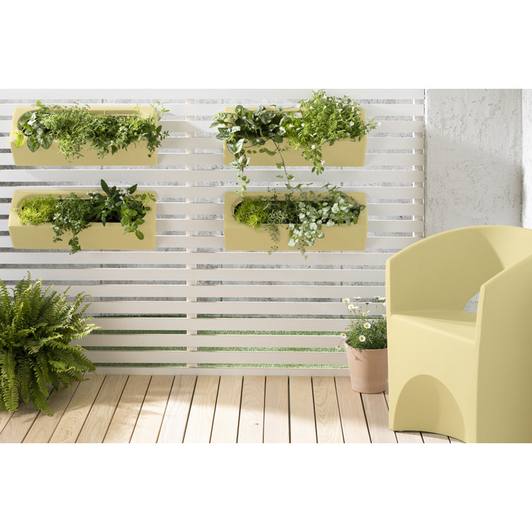 Light Yellow Polyethylene Resin Wall Planter Set