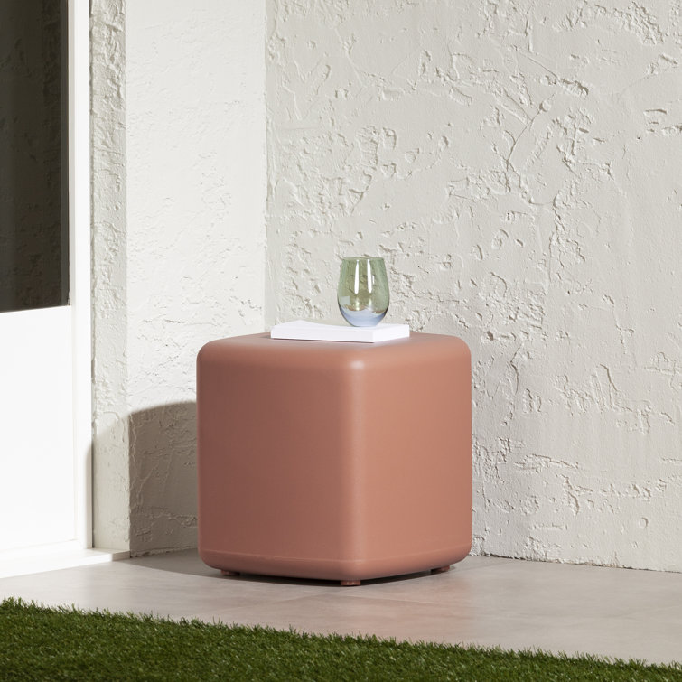 Dalya 16'' Burnt Orange Polyethylene Resin Outdoor Side Table