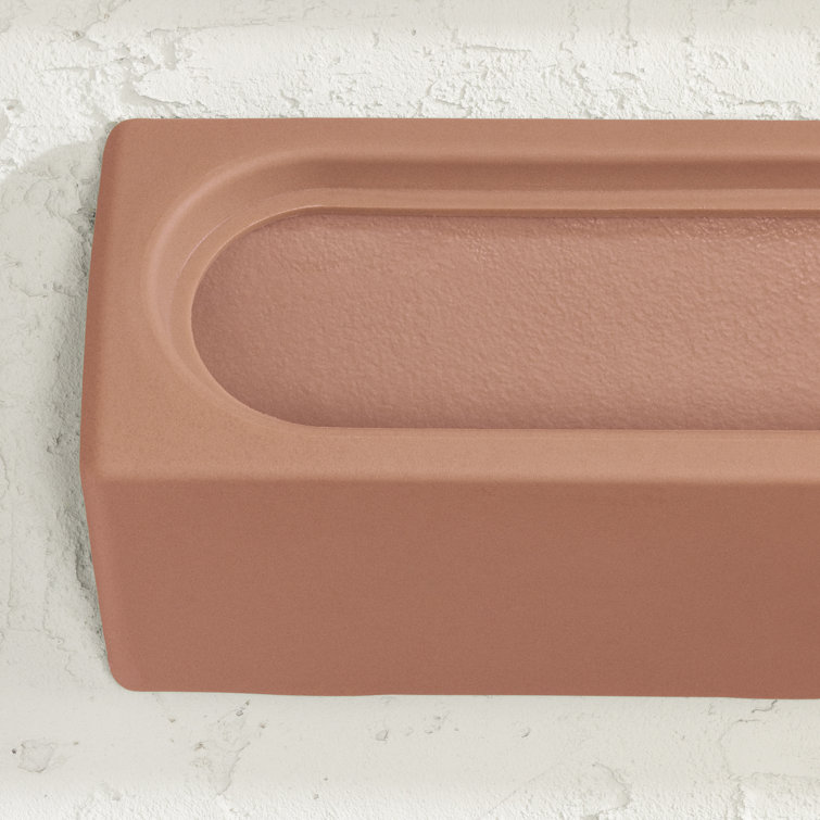Dalya Burnt Orange Polyethylene Resin Outdoor Wall Planter Set