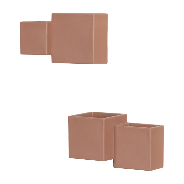 Burnt Orange Wall-Mounted Indoor/Outdoor Planter Set