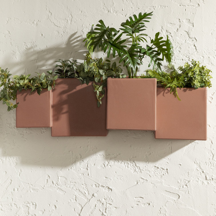 Burnt Orange Wall-Mounted Indoor/Outdoor Planter Set