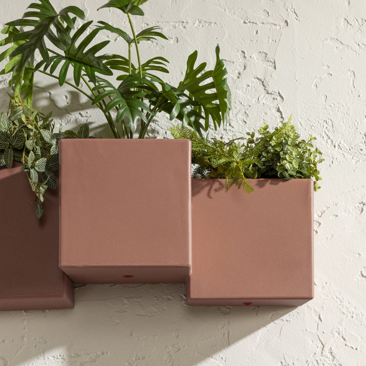 Burnt Orange Wall-Mounted Indoor/Outdoor Planter Set