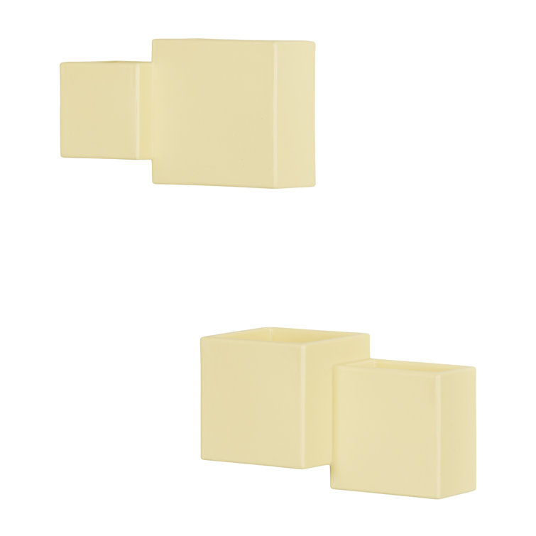 Light Yellow Dual Compartment Wall Planter