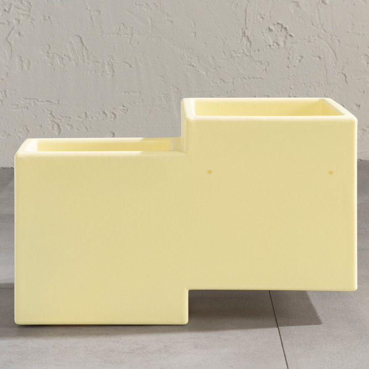 Light Yellow Dual Compartment Wall Planter