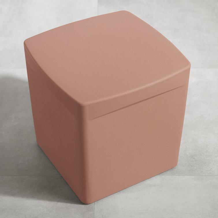 Dalya 16'' Burnt Orange Plastic Square Outdoor Side Table