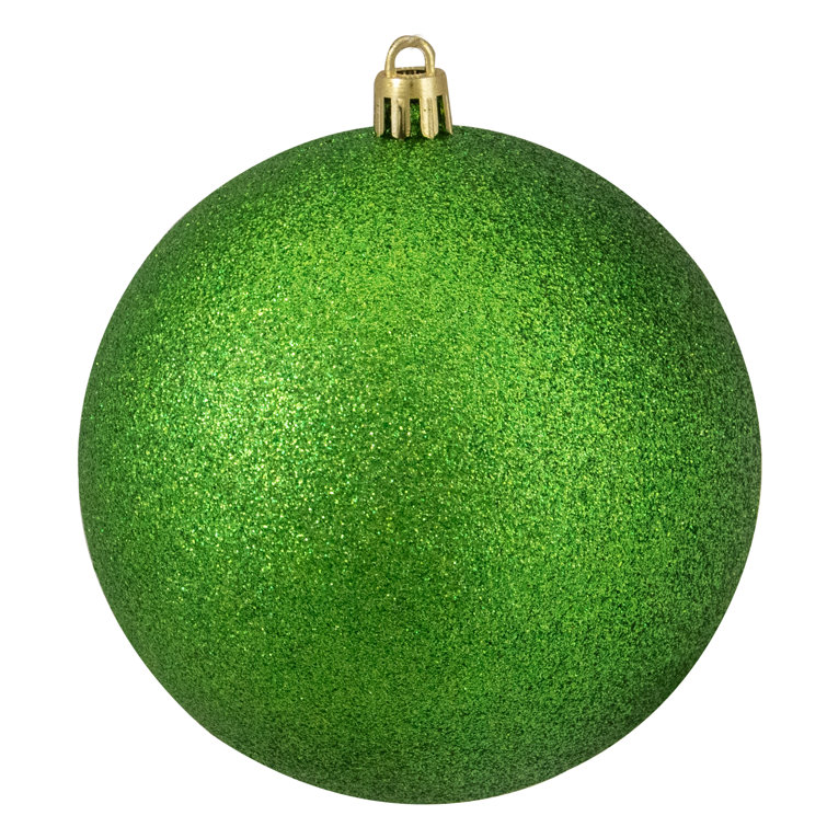 12-Piece Green Shatterproof Plastic Christmas Ball Ornaments Set