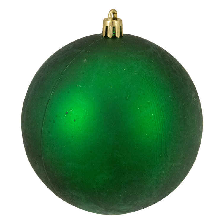 12-Piece Green Shatterproof Plastic Christmas Ball Ornaments Set