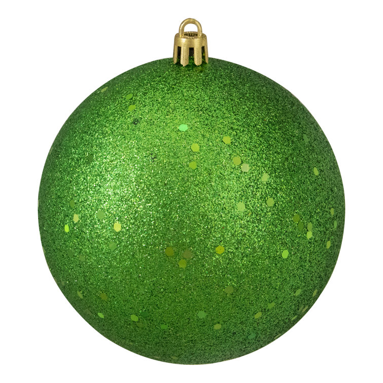 12-Piece Green Shatterproof Plastic Christmas Ball Ornaments Set