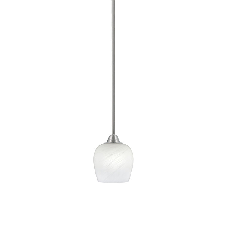 Paramount Brushed Nickel Mini Pendant with White Glass Shade