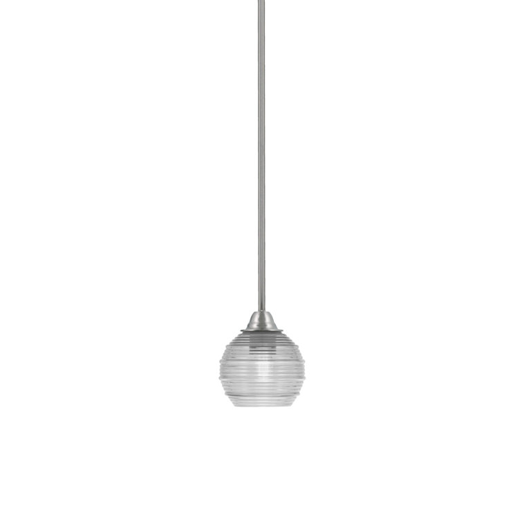 Paramount 6" Brushed Nickel Glass Mini Pendant Light
