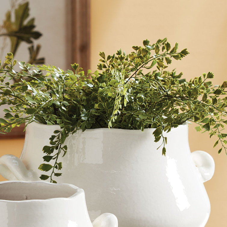 18" Green Plastic Maidenhair Fern Topiary