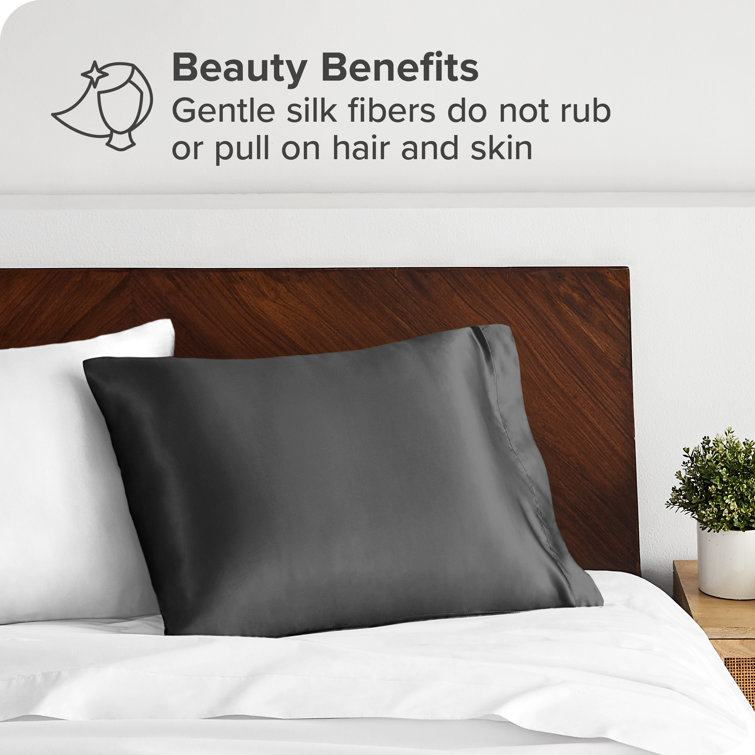 Gray Standard Mulberry Silk Hypoallergenic Pillowcase