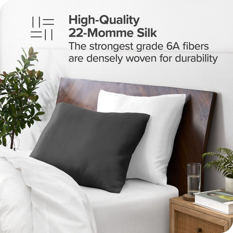 Gray Standard Mulberry Silk Hypoallergenic Pillowcase