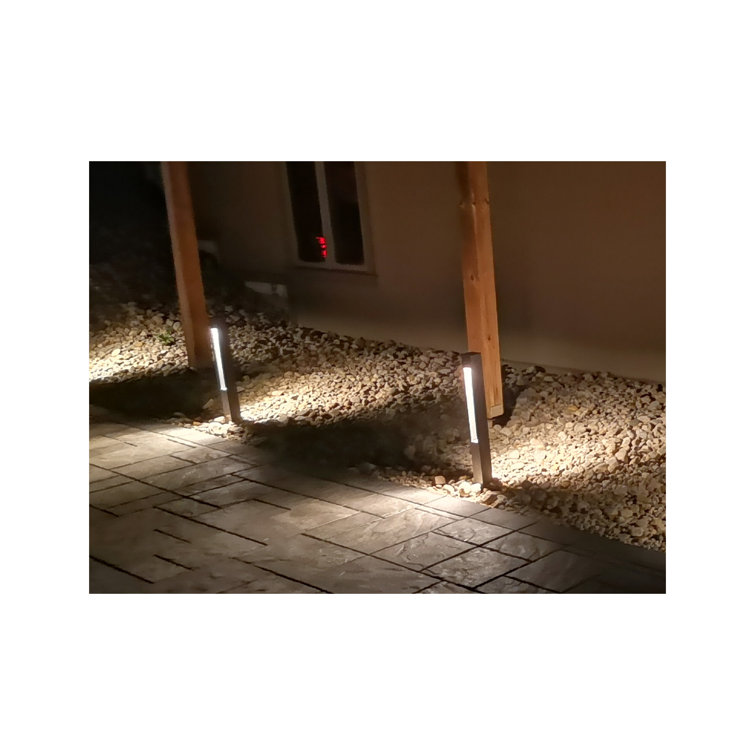 Bronze 30" LED Pathway Bollard Light with Etched Glass Lens