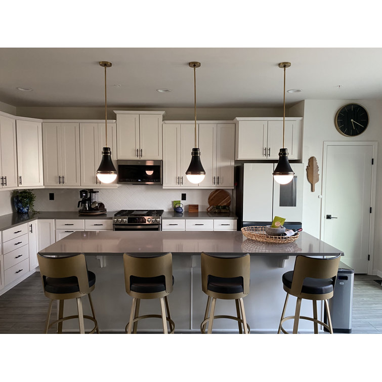 Oliver Transitional Black and Heritage Brass LED Pendant Light