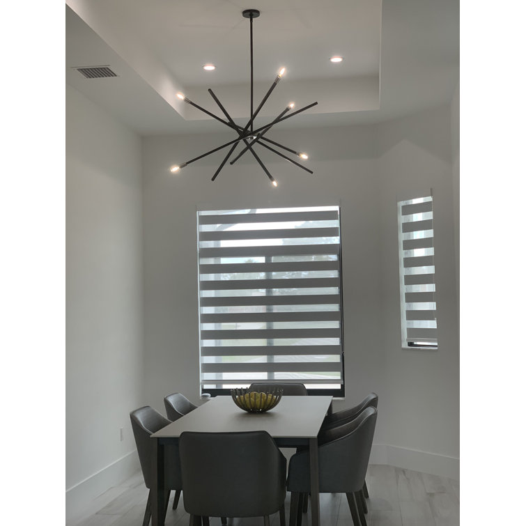 Mini Sputnik 6-Light Chandelier in Satin Black with Articulating Arms