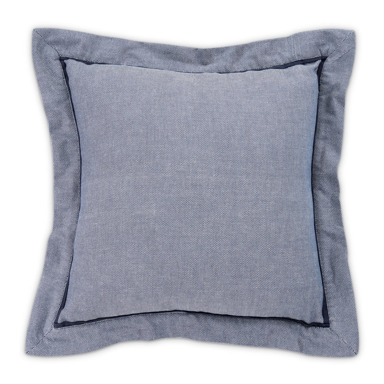 Denim Blue Cotton Queen Duvet Set with Decorative Pillows