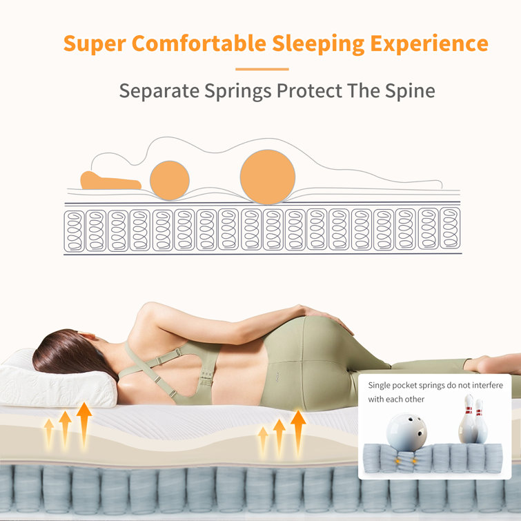 Split King Adjustable Bed with 14" Hybrid Mattress and Metal Frame