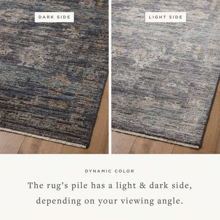 Gray and Blue Synthetic Handmade Runner Rug 2'-7" x 8'