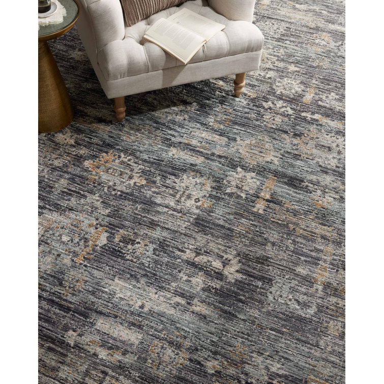 Jean Stoffer Ink and Jade Rectangular Synthetic Rug