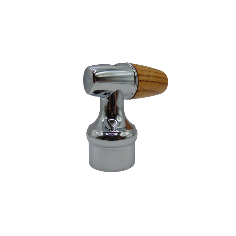 Chrome and Brown Wood Lever Handle Replacement