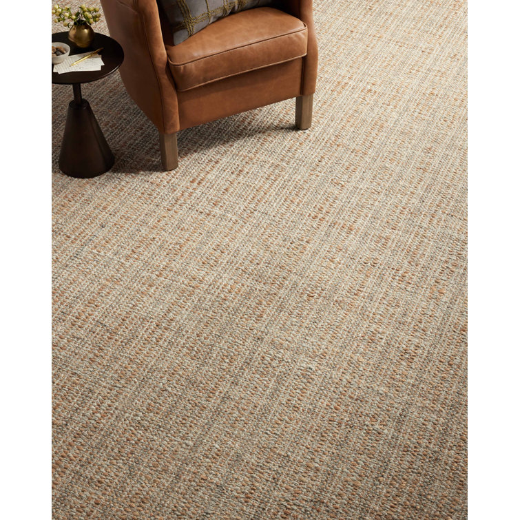 Handmade Light Grey and Natural Wool Flat Weave Area Rug