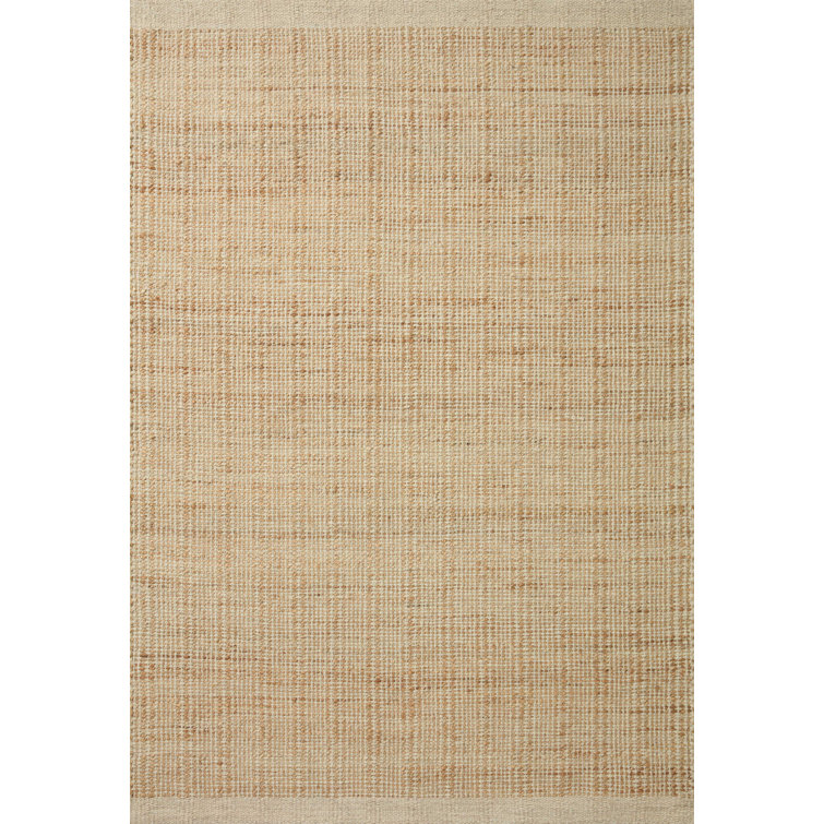 Ivory and Natural Handwoven Wool and Jute Area Rug