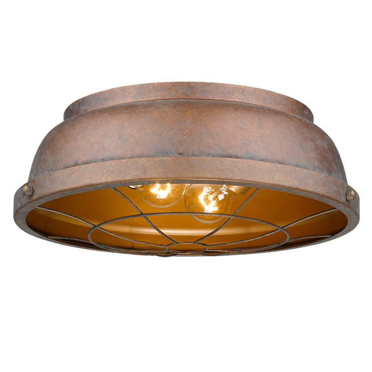 Copper Patina Rustic Flush Mount Ceiling Light