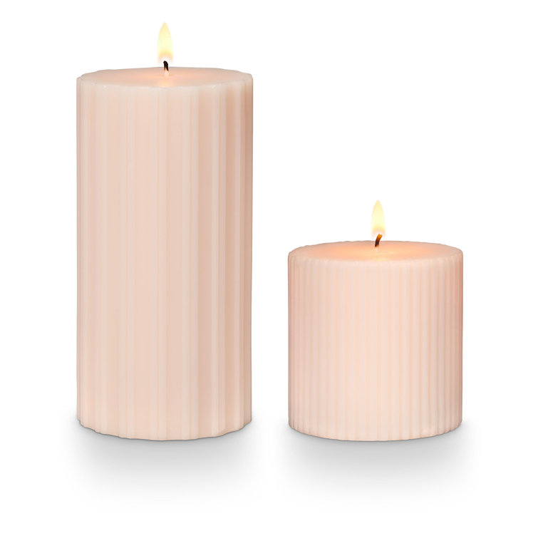 Amber Glass Coconut Milk Mango Scented Soy Pillar Candle