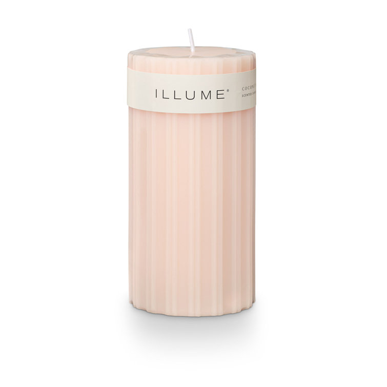 Amber Glass Coconut Milk Mango Scented Soy Pillar Candle