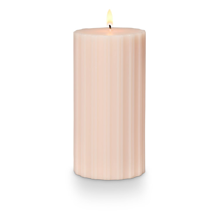 Amber Glass Coconut Milk Mango Scented Soy Pillar Candle