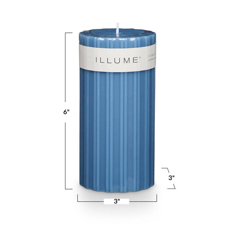 Selin Blue Soy Scented Pillar Candle with Citrus Crush Aroma