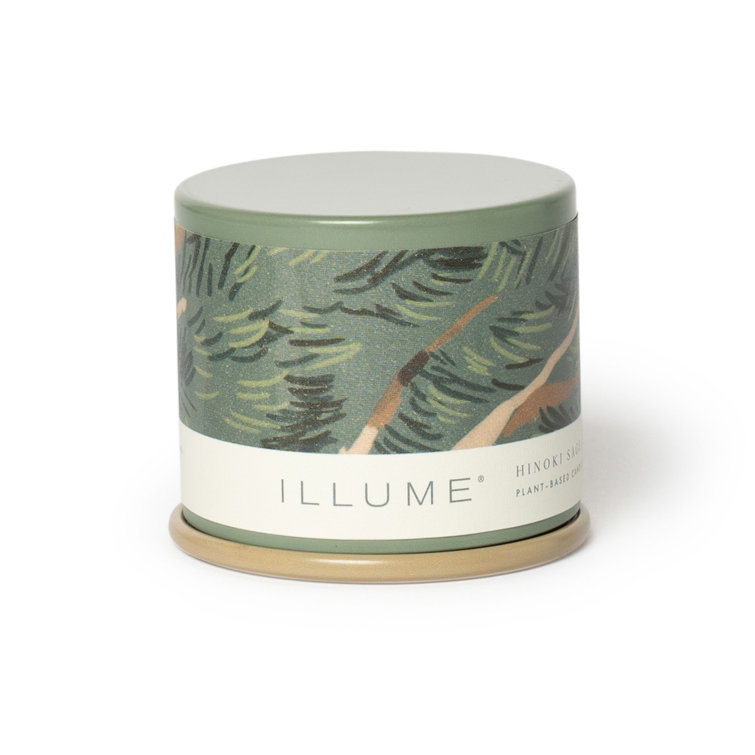 Green Hinoki Sage Scented Soy Candle in Tin