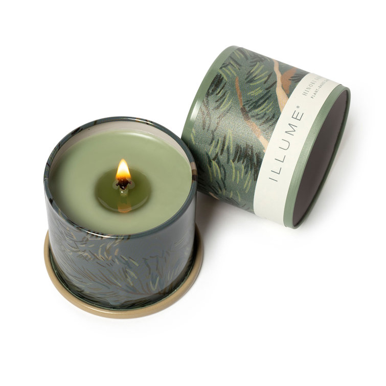 Green Hinoki Sage Scented Soy Candle in Tin