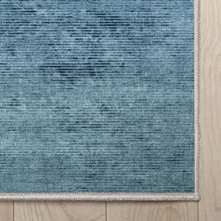 Apollo Abstract Blue Green Gradient Flat-Weave 8' x 10' Area Rug